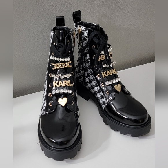 Karl Lagerfeld Paris Combat Boots - Picture 2 of 6
